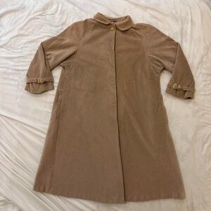 Tan Corduroy Trench Coat European Vintage 80s/90s Coquette